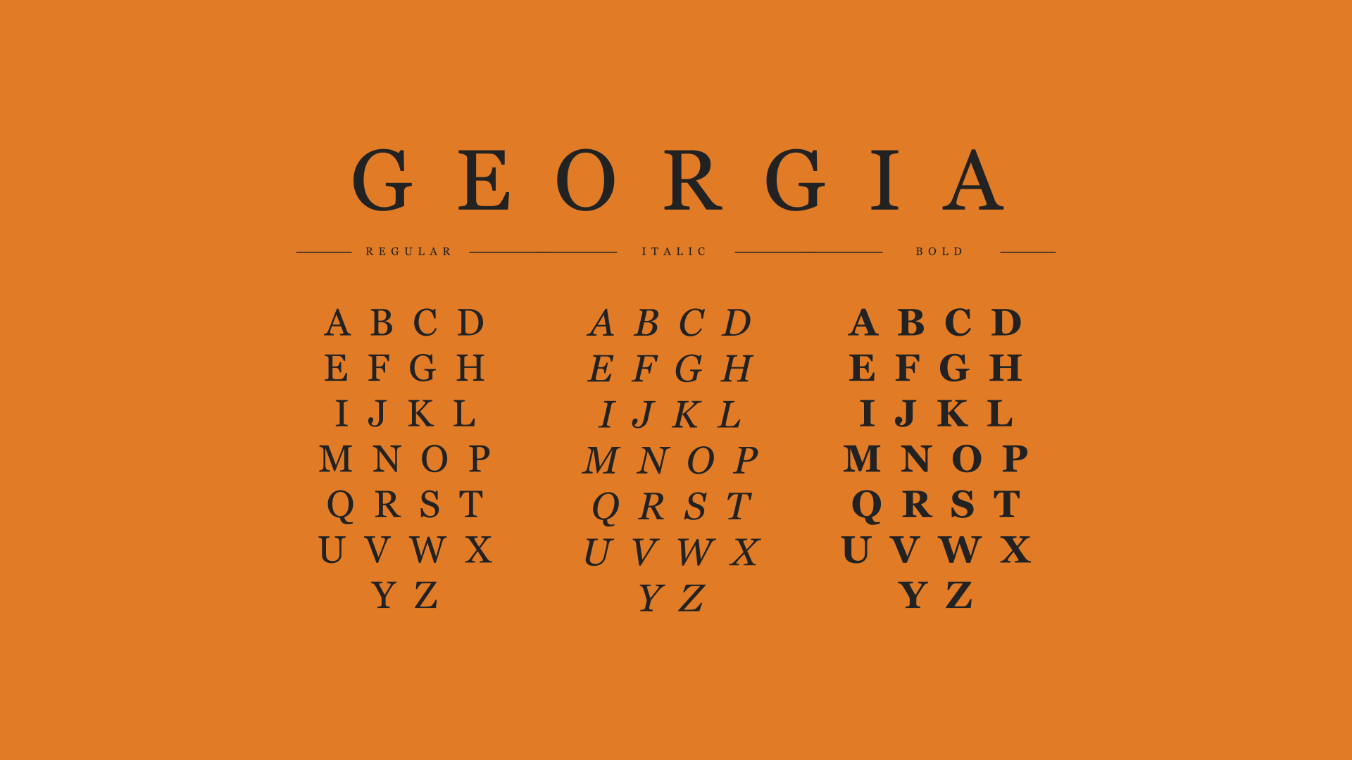 Amostras de fontes da família tipográfica