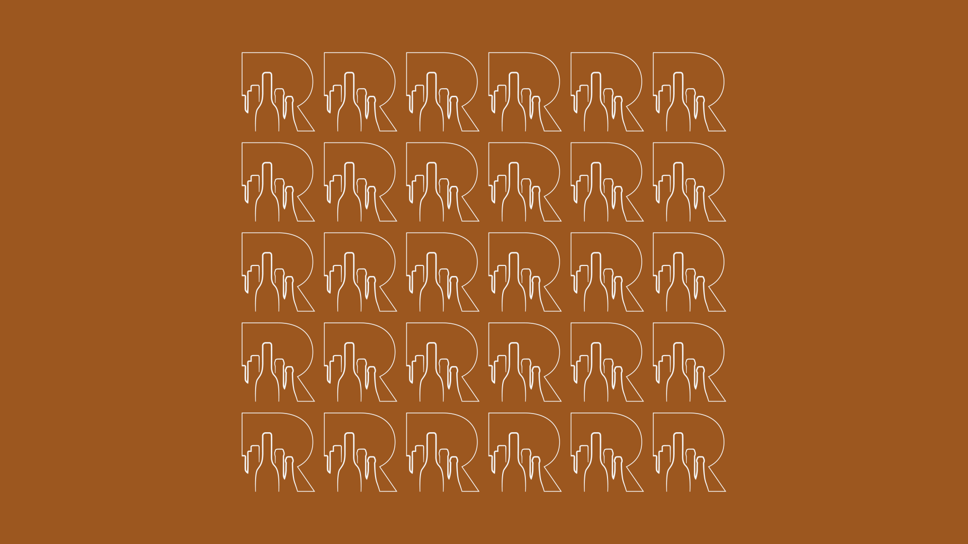 Um fundo marrom com um padrão de letras brancas