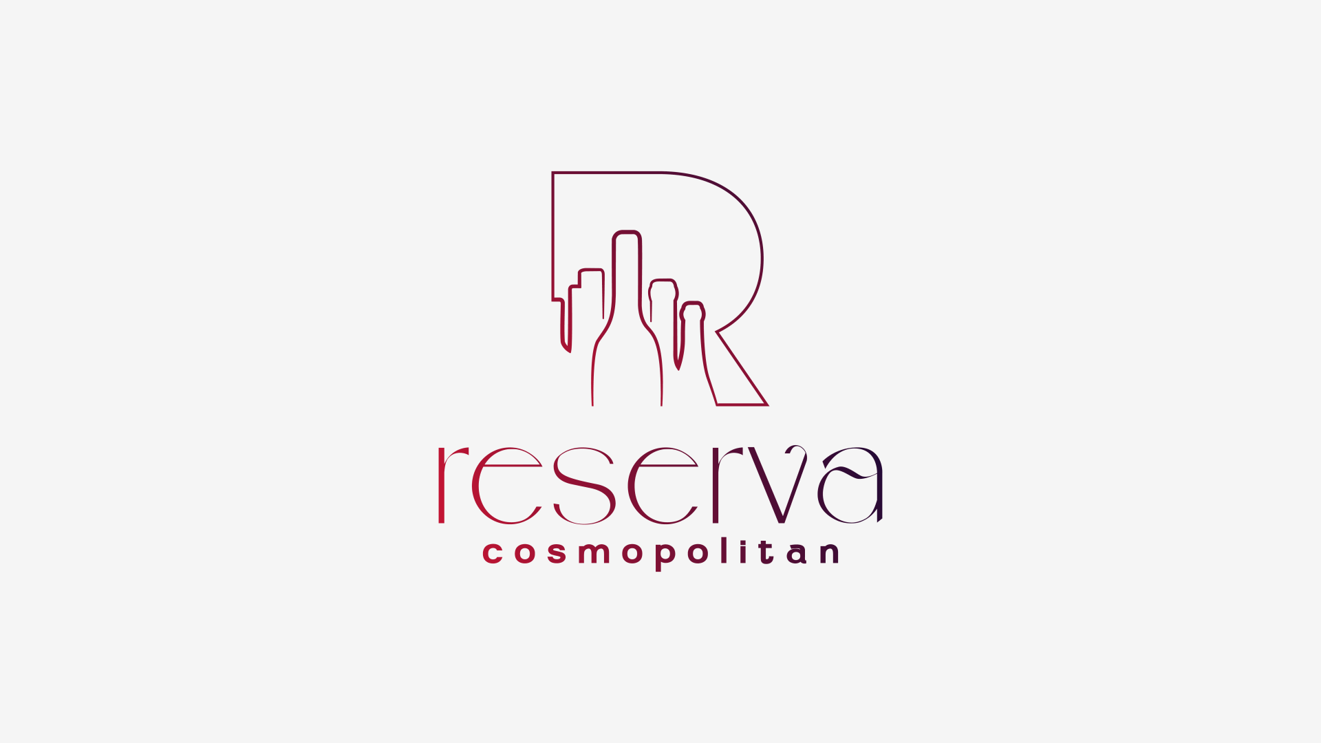 Um logotipo para a reserva cosmopolitan com uma mão segurando uma taça de vinho.