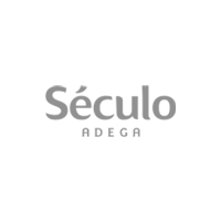 Um logotipo preto e branco para seculo adega em um fundo branco.