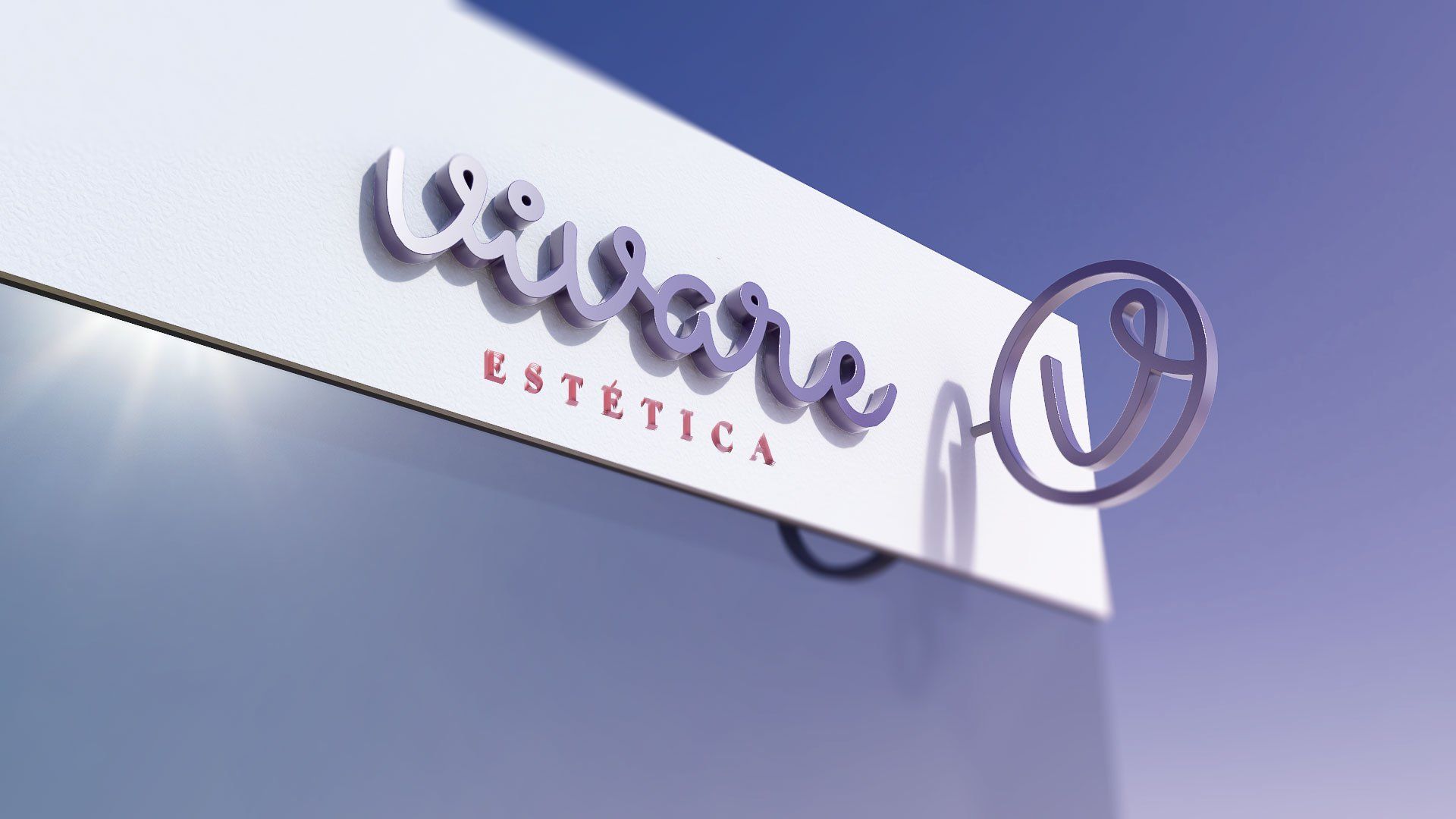 Uma placa branca com a palavra estética nela