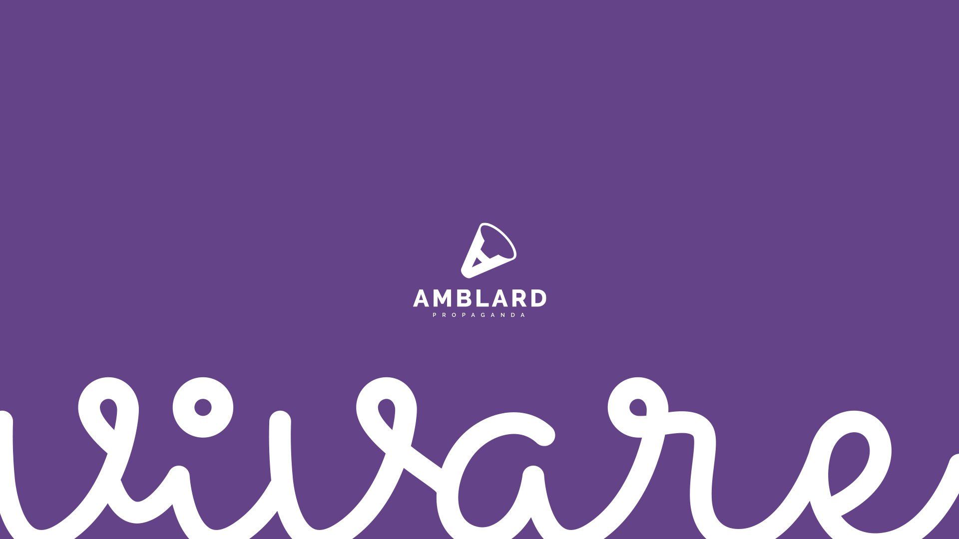 A palavra amblard está escrita em branco sobre fundo roxo