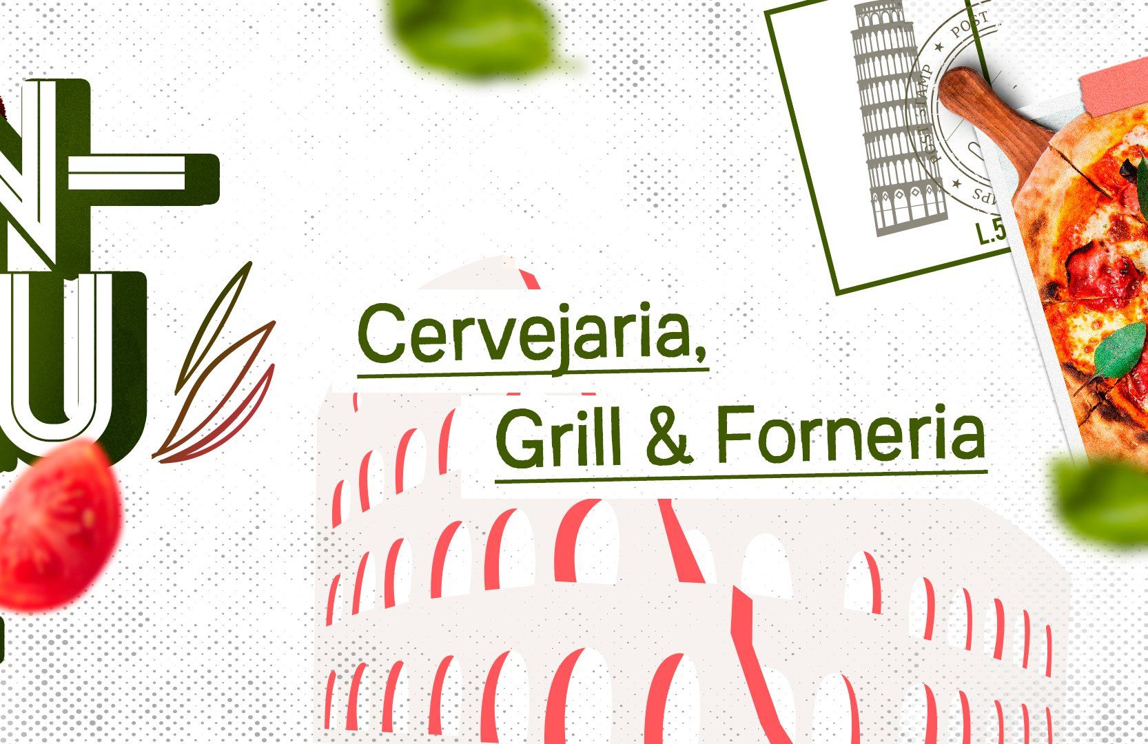 A poster for a restaurant called cervejaria grill & forneria