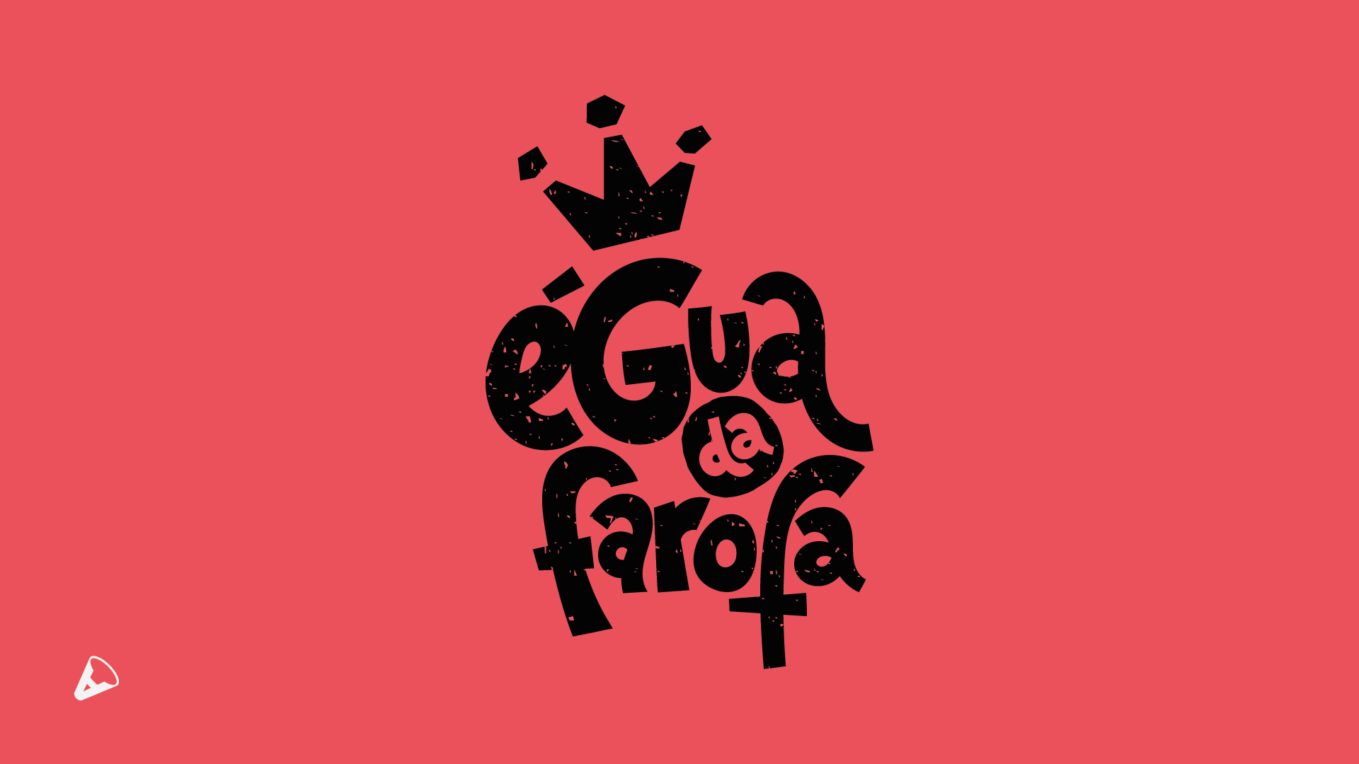 O logotipo da egua da farofa tem uma coroa em cima.