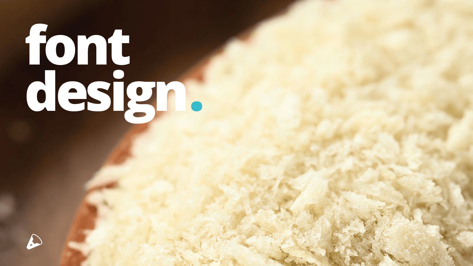 Um close de uma tigela de arroz com as palavras design de fonte acima dela