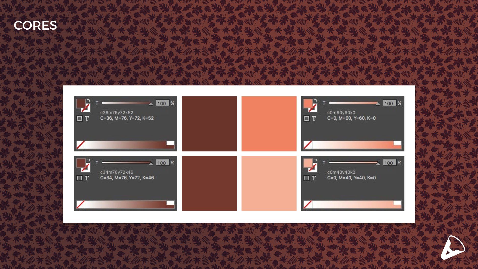 Uma paleta de cores com a palavra cores na parte inferior