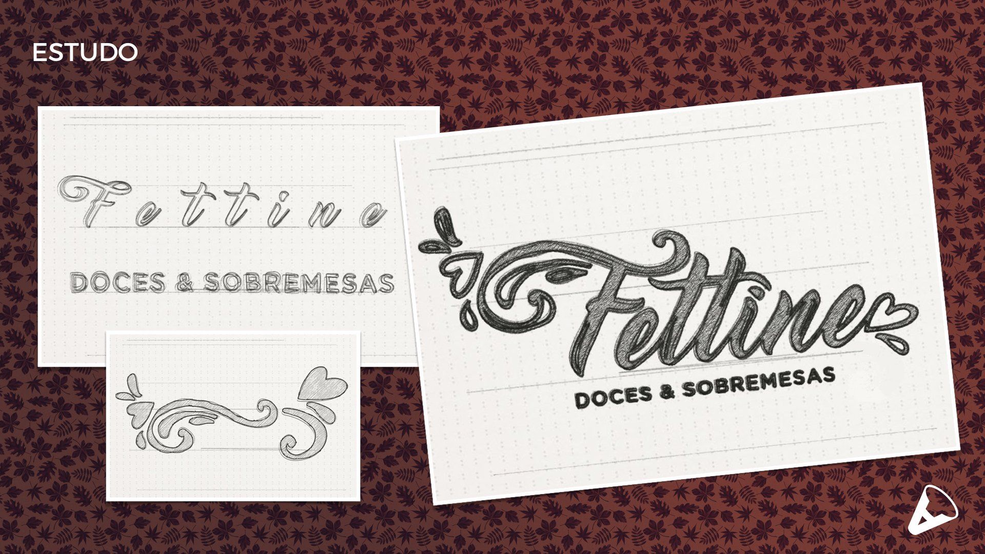 O logotipo de uma empresa chamada fettines está em um fundo com estampa de leopardo