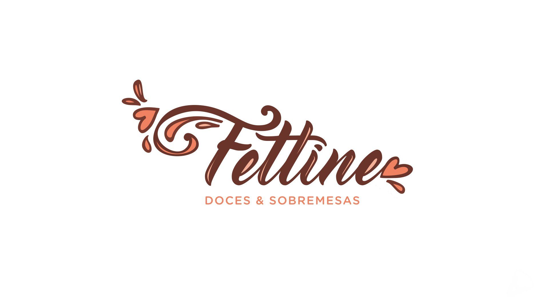 A logo for a bakery called fettine doces & sobremesas.