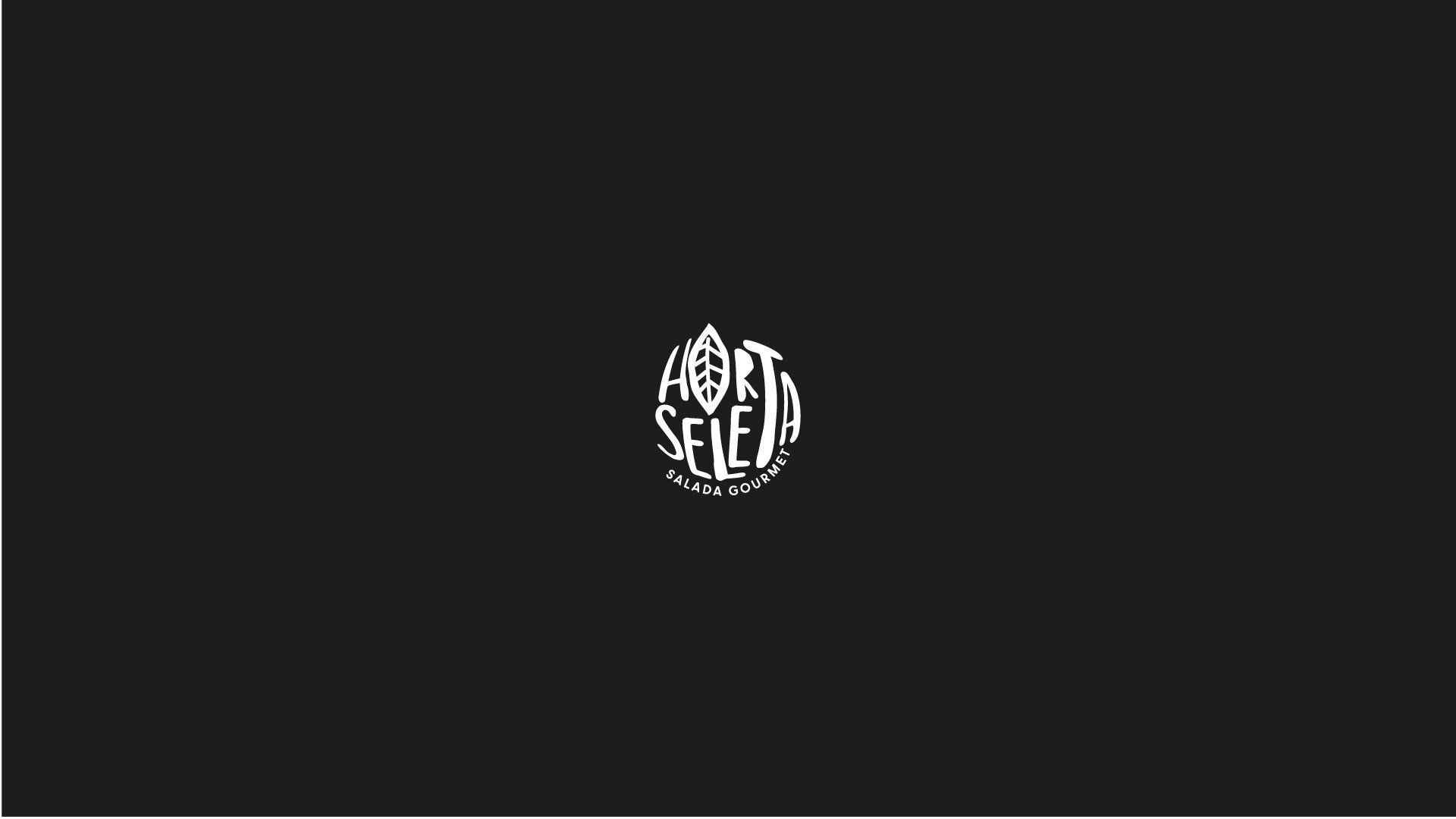 Fundo preto com um logotipo branco no centro: