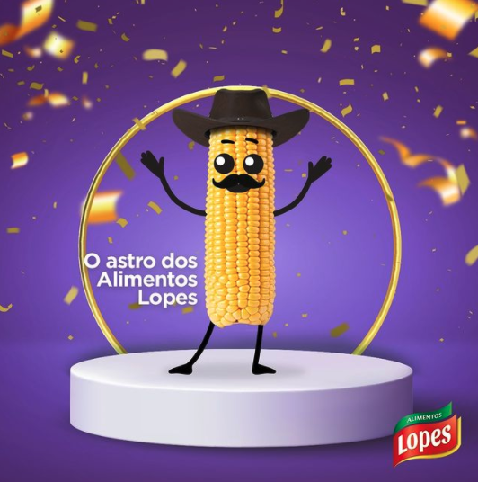 Uma espiga de milho de desenho animado usando um chapéu de cowboy