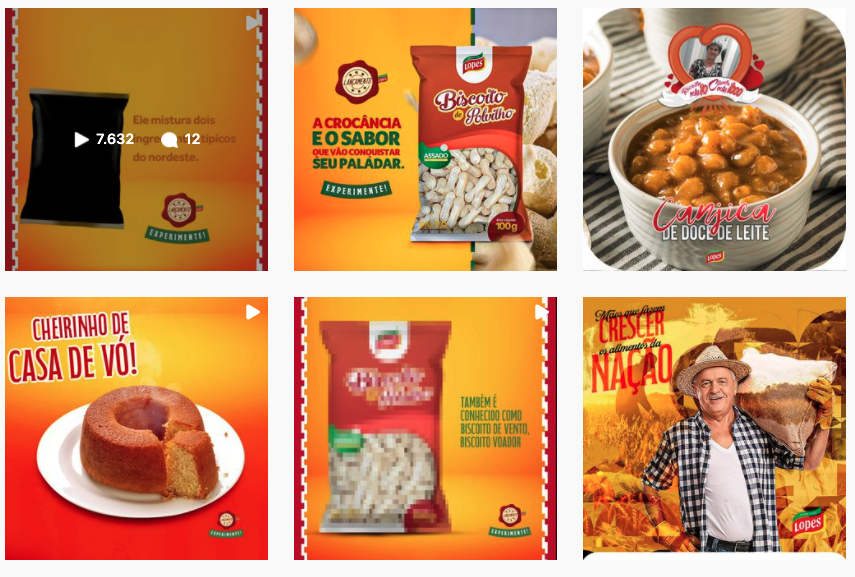 Uma colagem de fotos de comida e um homem com chapéu de cowboy