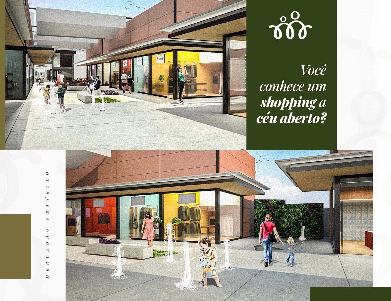 Um anúncio de um shopping center em uma língua estrangeira