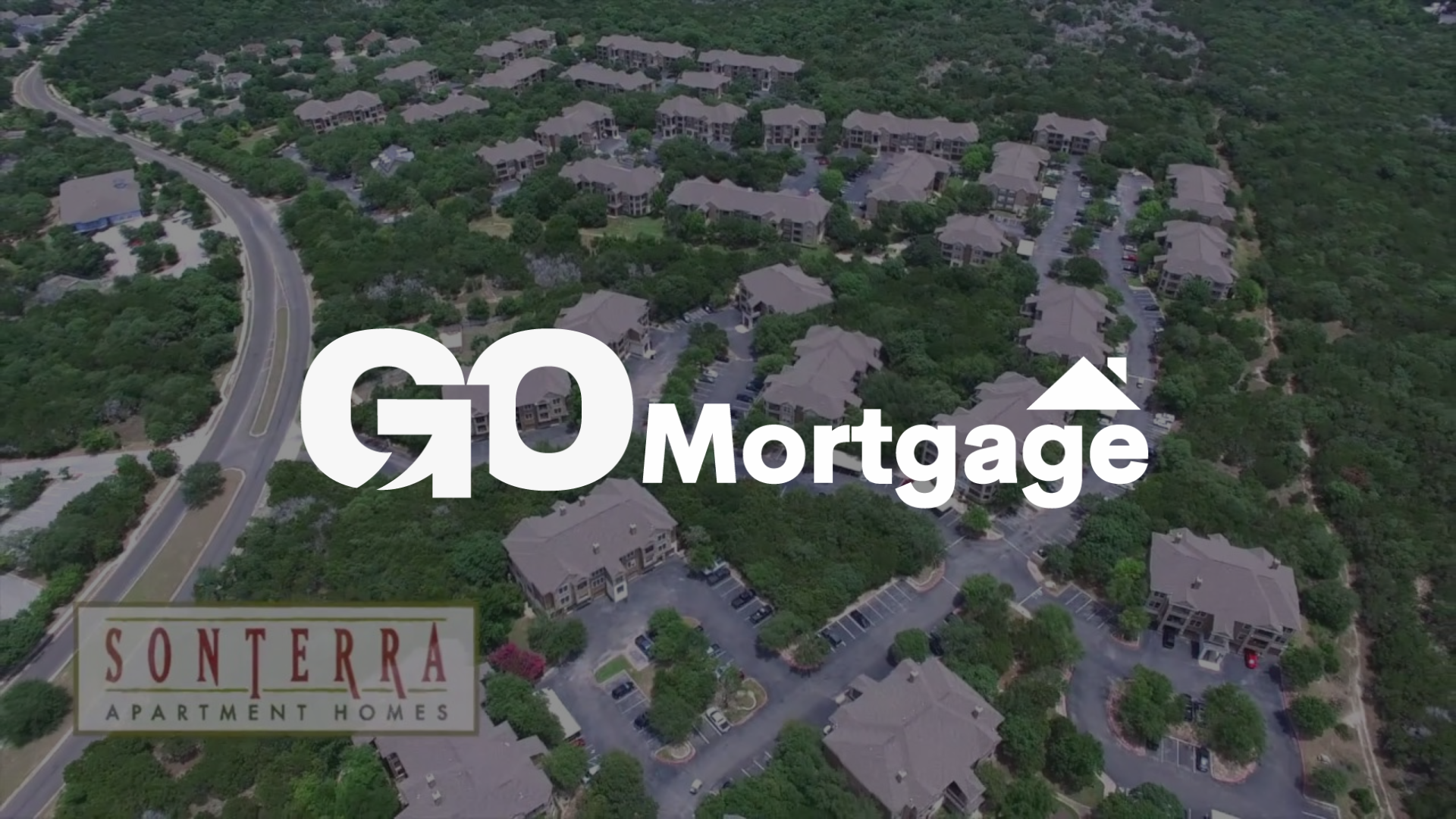 Aerial view of apartment homes,