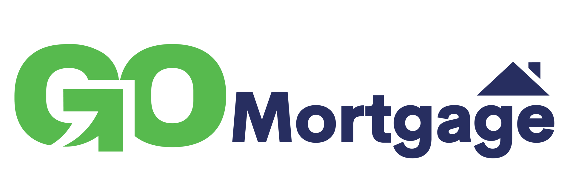 the go mortgage logo is green and blue with a blue roof .