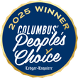 2025 Columbus People's Choice Winner seal; dark blue with gold border, white text.