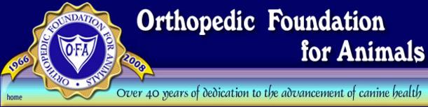 The logo for the orthopedic foundation for animals