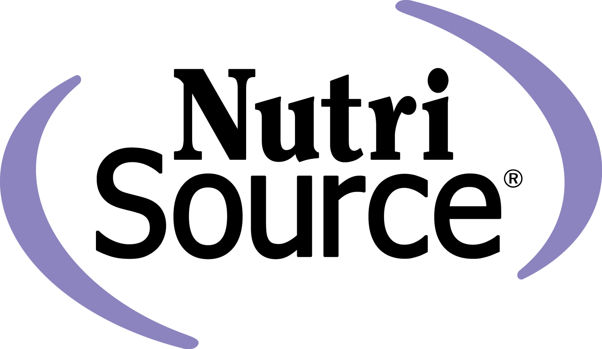The logo for nutri source is a purple and black logo.