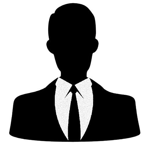 A silhouette of a man in a suit and tie without a face.
