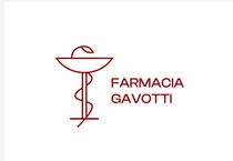 Un logo per la farmacia gavotti con un caduceo su sfondo bianco.