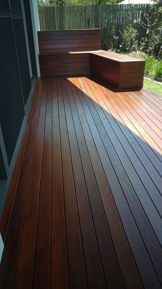 New Furnished Wooden Deck With A Bench And A Fence — Shane's Painting & Timber Restorations In East Toowoomba, QLD