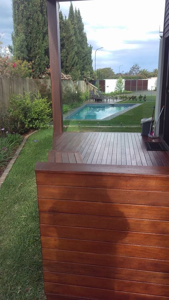 Wooden Deck With A View Of A Swimming Pool — Shane's Painting & Timber Restorations In Helidon, QLD