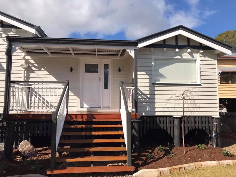 White House With Stairs Leading Up To The Front Door — Shane's Painting & Timber Restorations In East Toowoomba, QLD