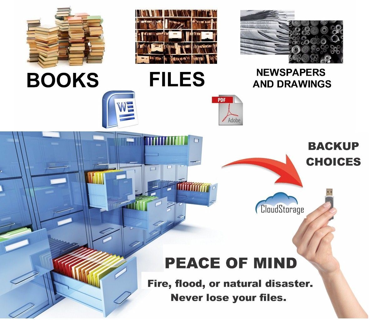 Books binders and office files