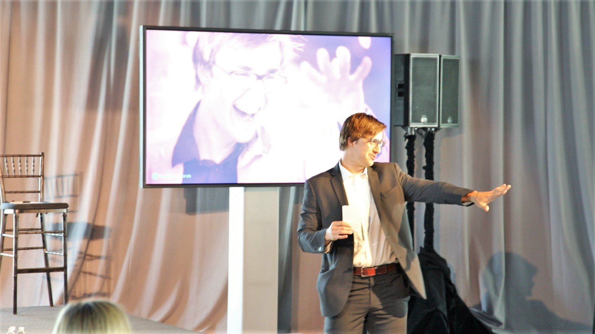 Gary talking to the audience in NYC