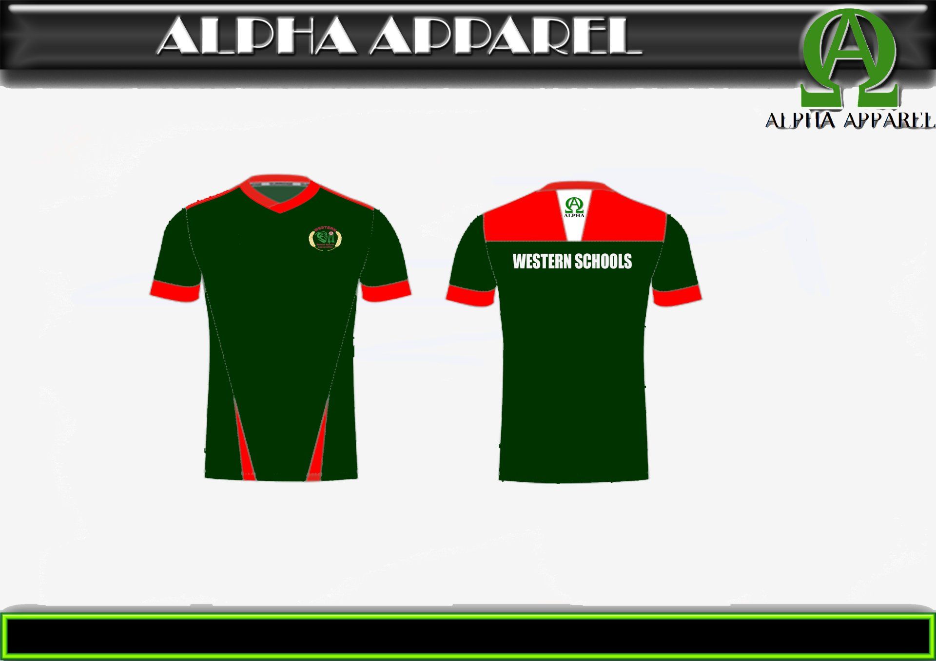 Green and red sports t-shirt