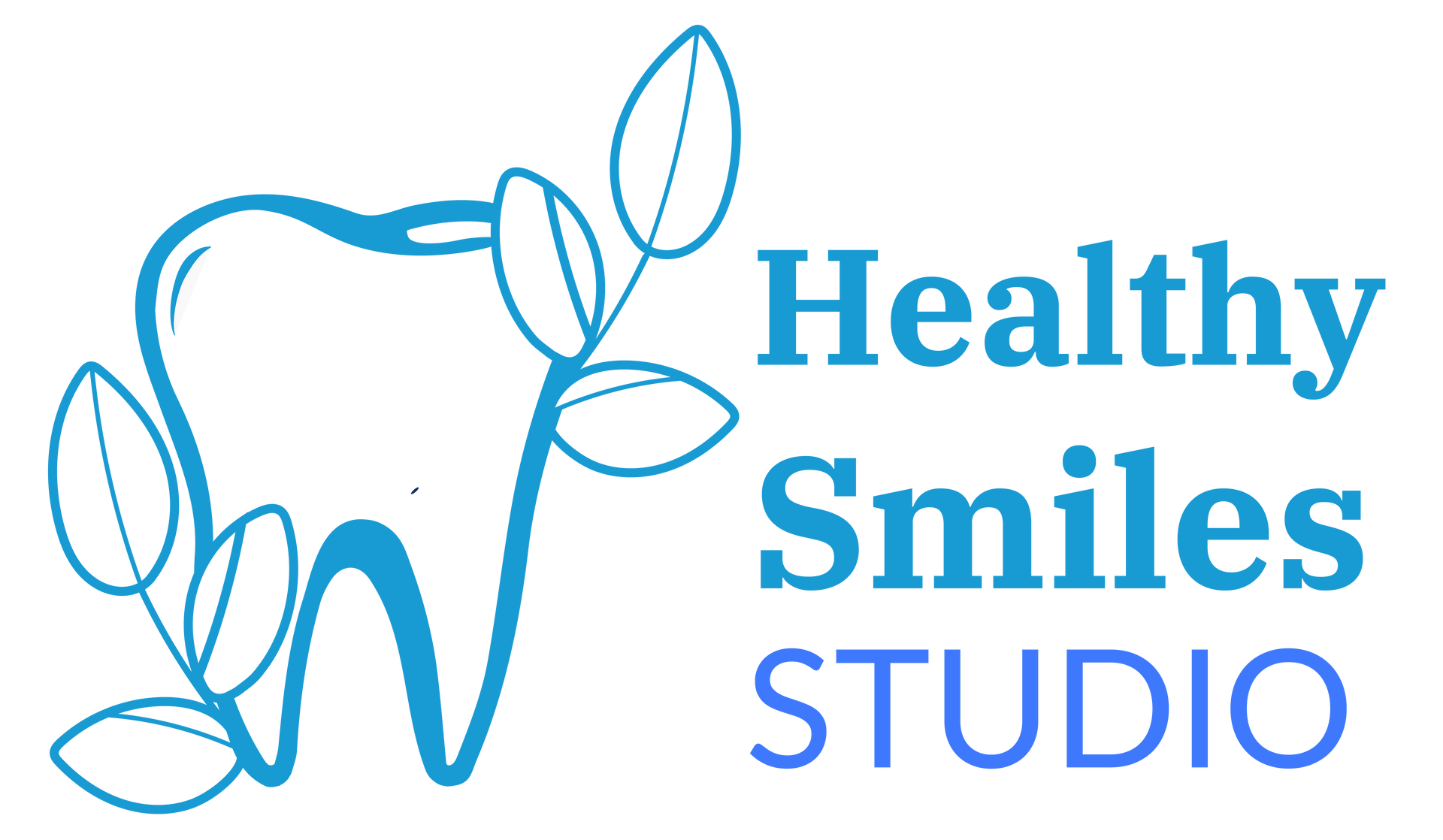 Healthy Smiles Studio logo featuring a tooth inside a blue-gradient circle, with text