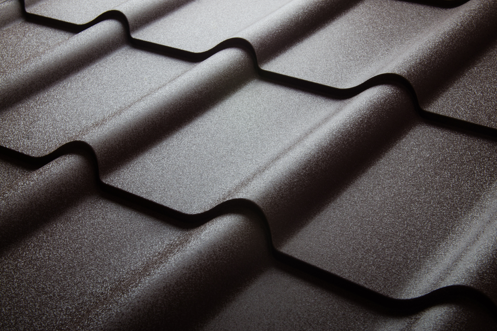 Closeup picture of metal roofing tiles