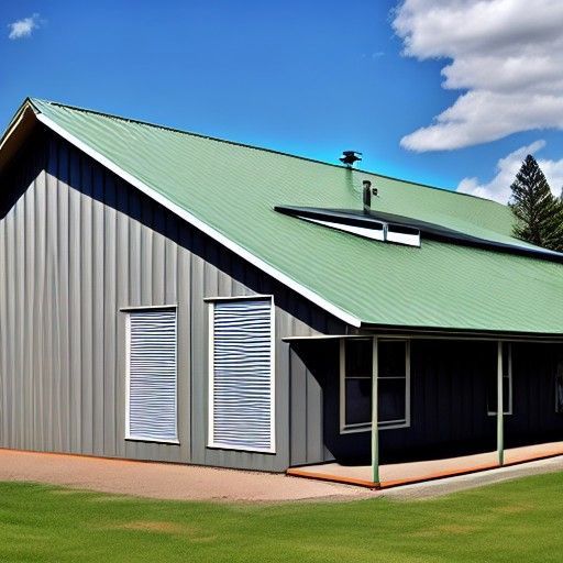 Commercial building just outside of Belleville.  The building has a new green standing seam metal roof.