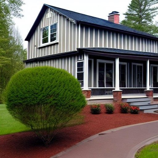 Country house with a new metal roof.