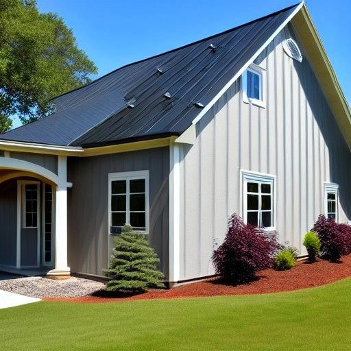 Black standing seam metal roof in Prince Edward County.