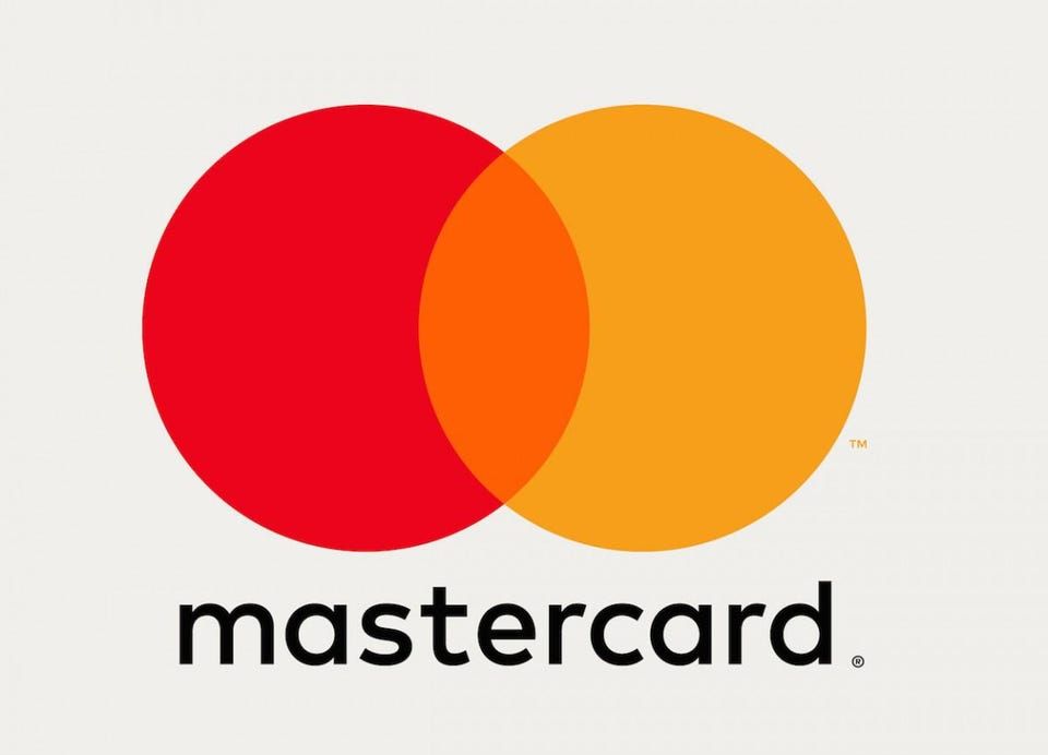 A red and orange circle with the word mastercard on it.