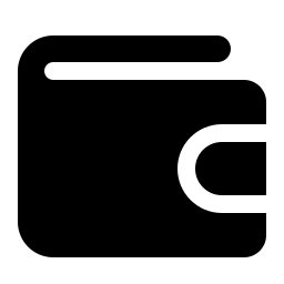 A black and white wallet icon on a white background.