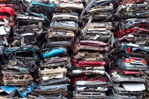 Car piles crushed