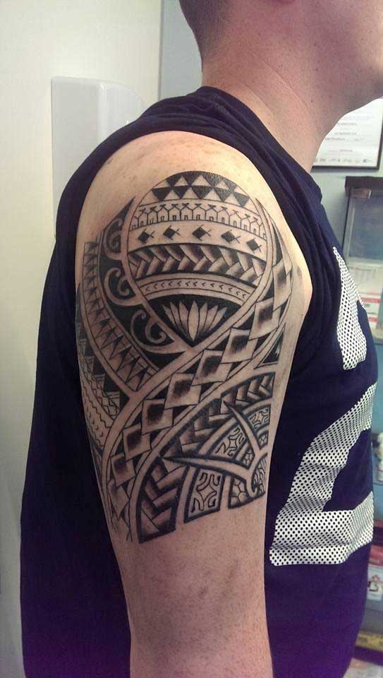 geometric sleeve tattoo