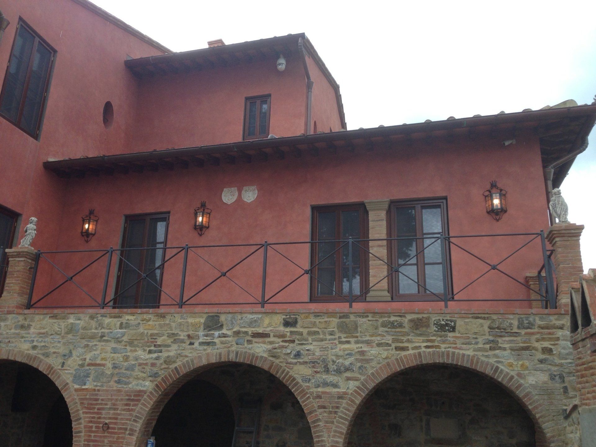 wrought iron railings on villa