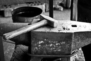 hammer on anvil
