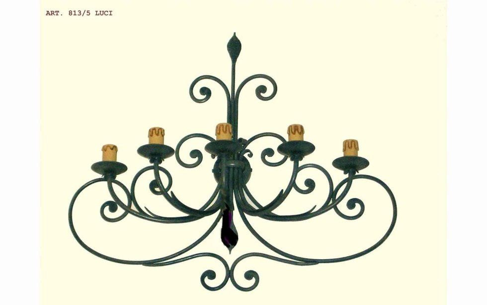 lampadario da muro a 5 braccia