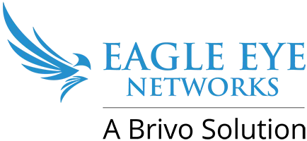 Eagle Eye Networks logo with blue eagle and text, “A Brivo Solution” below