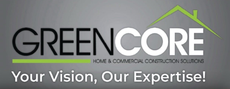GREENSCORE logo with green roof line and slogan &ldquo;Your Vision, Our Expertise!&rdquo;