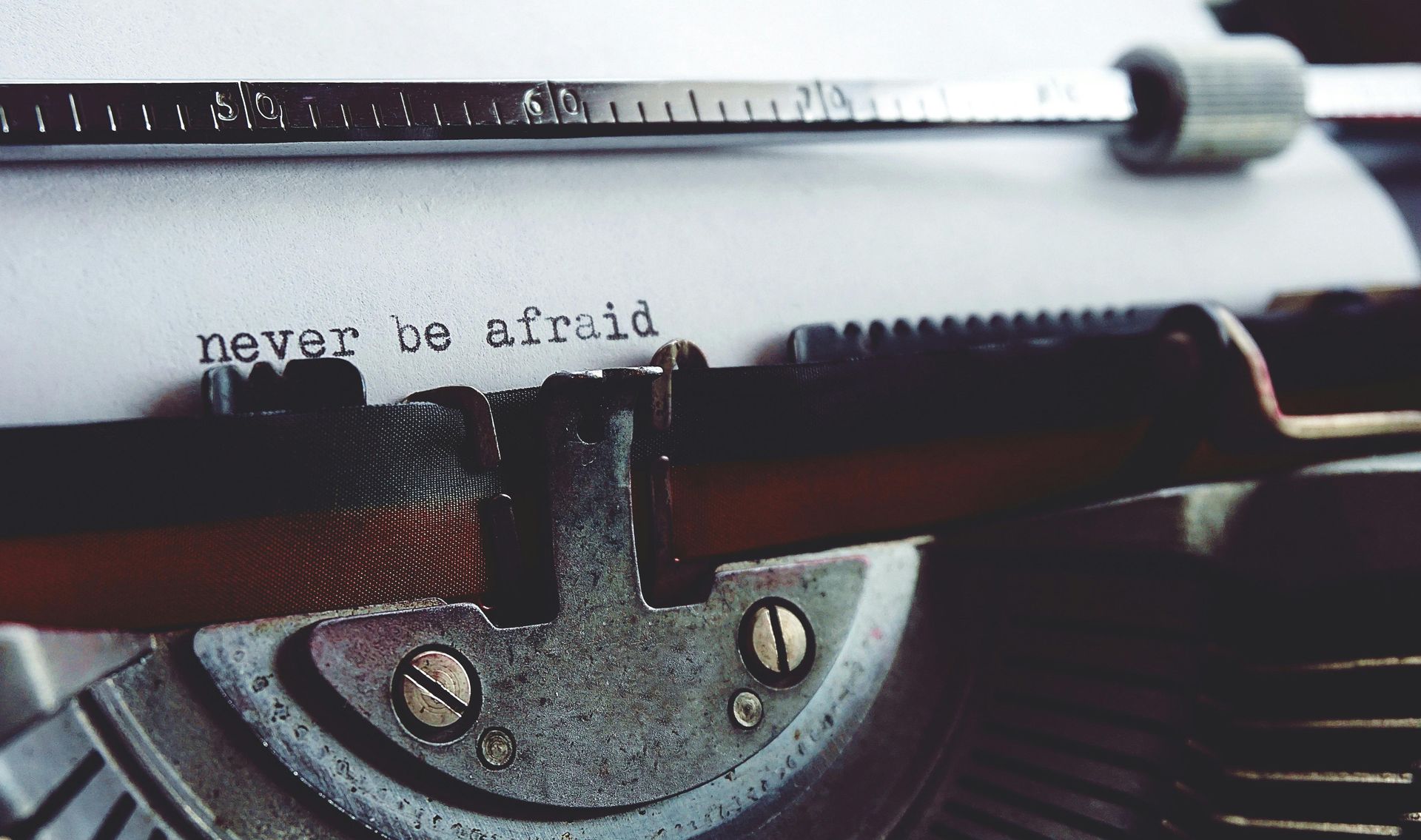 Close-up of a vintage typewriter with 