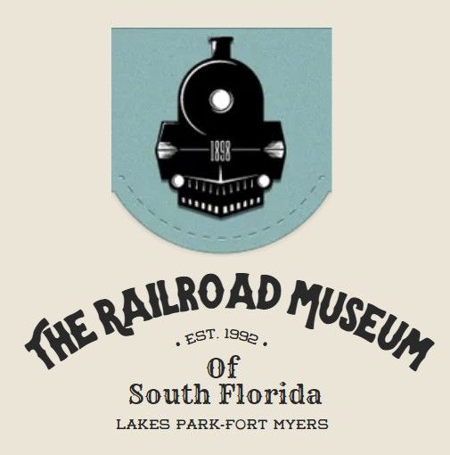 A logo for the railroad museum of south florida
