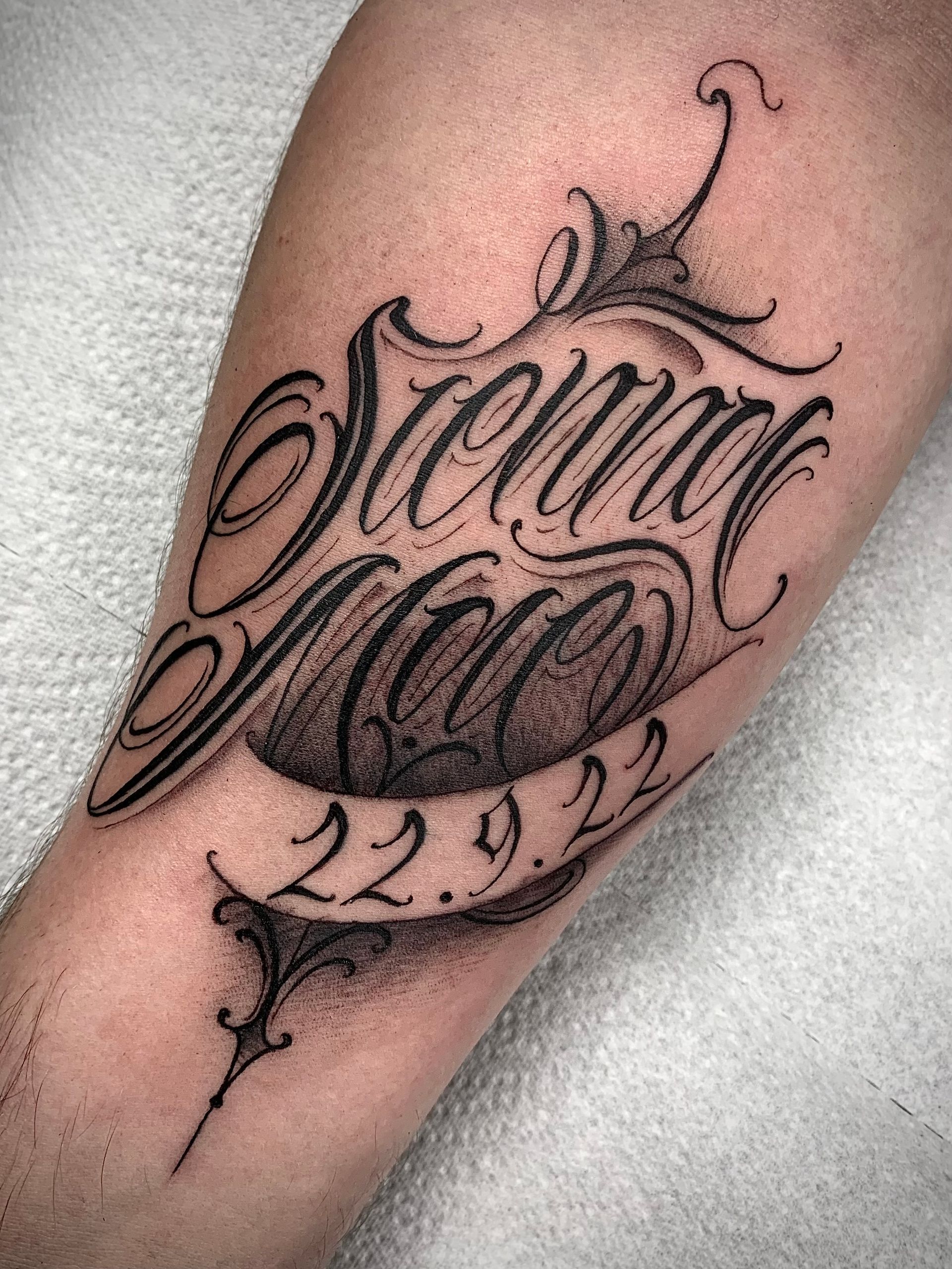 Tattoo of the name 