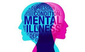 Two overlapping head silhouettes, one blue, one pink, filled with the words 