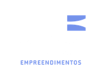 Um logotipo azul e branco com as palavras empreendimentos nele.