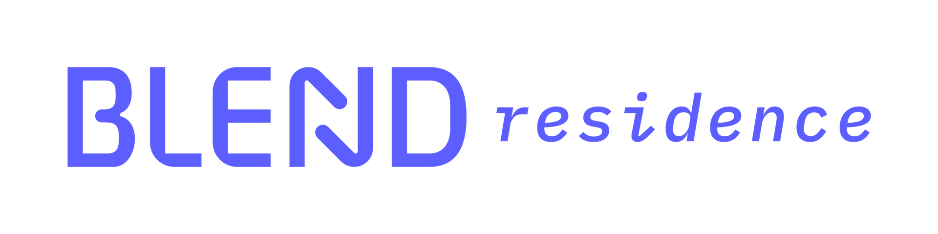 Um logotipo de residência de mistura azul em um fundo branco