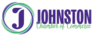 Logo of the Johnston Chamber of Commerce: purple letter